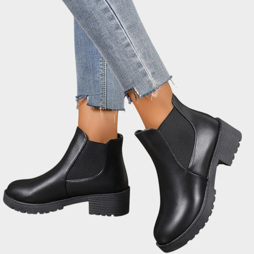 Leather Chelsea Boots with Chunky Lug Sole