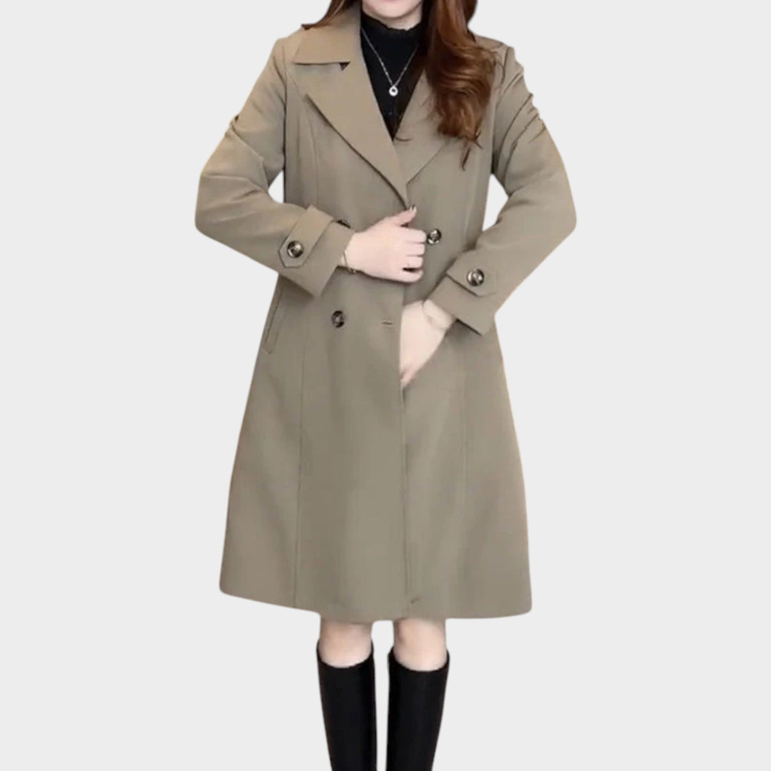 Double Breasted Long Trench Coat