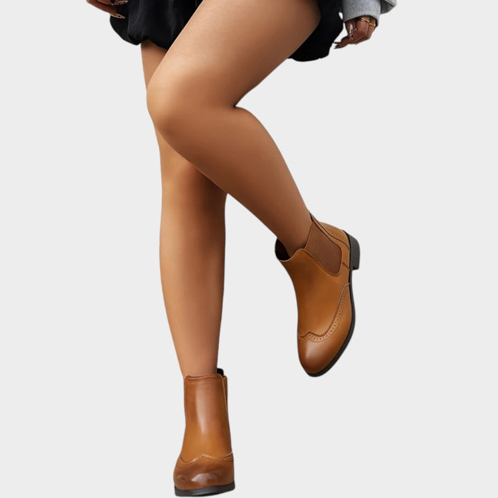 Brogue Leather Chelsea Boots