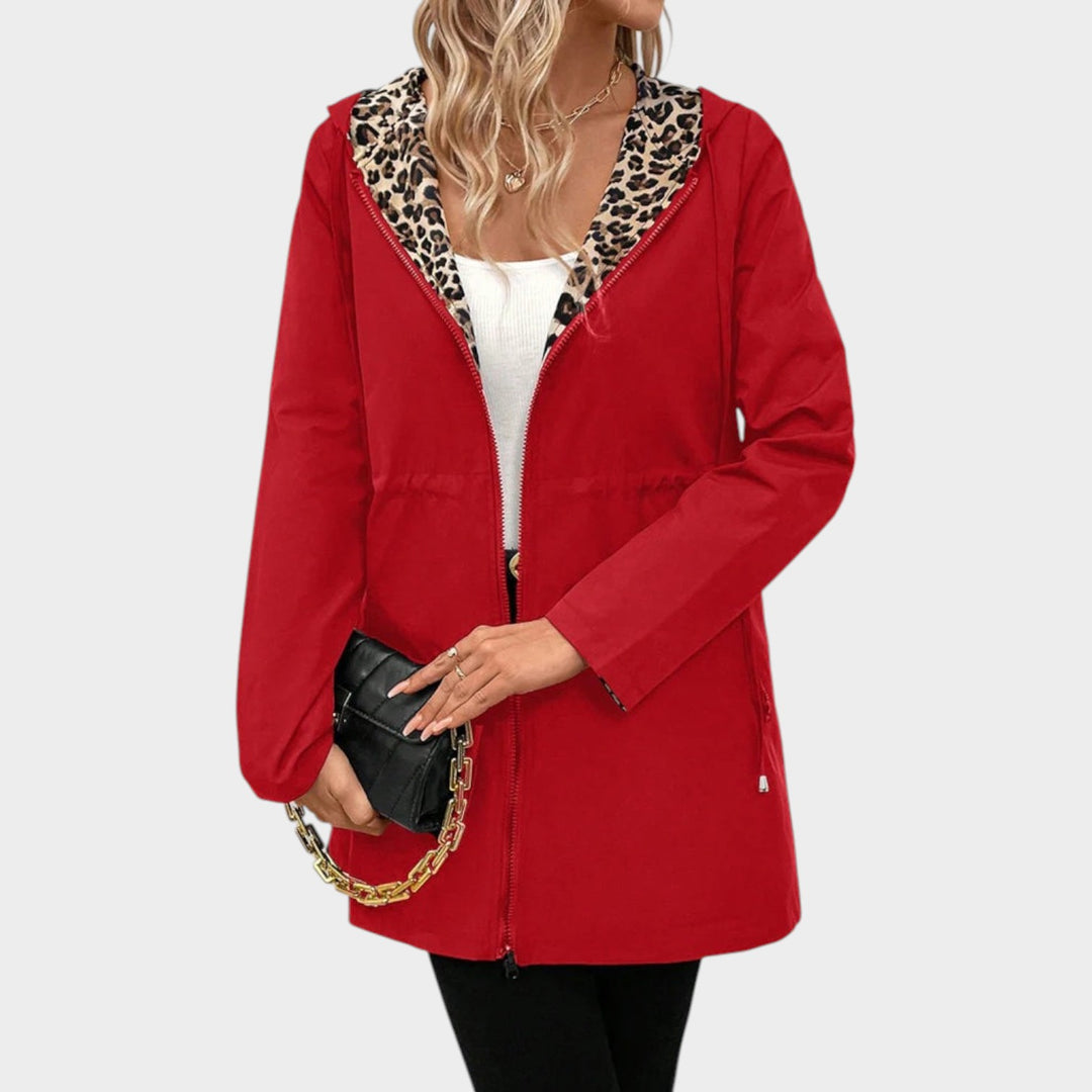 Leopard Lined Hooded Winter Coat