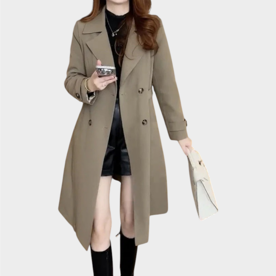 Double Breasted Long Trench Coat