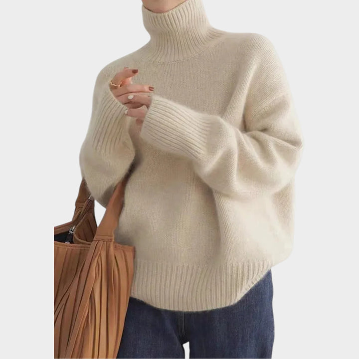 Roll Neck Oversized Knitted Jumper