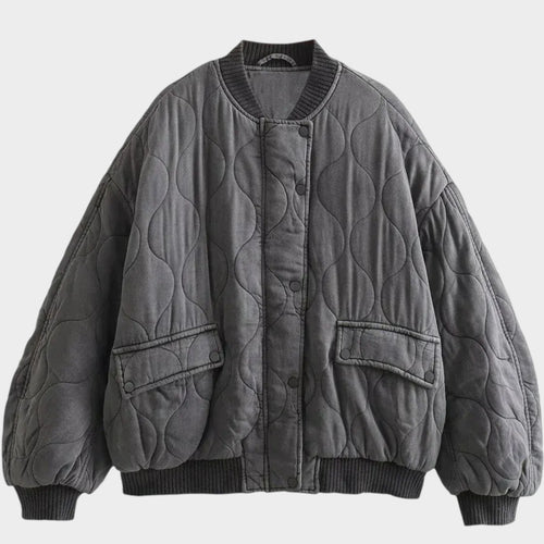 Oversized Quilted Bomber Jacket