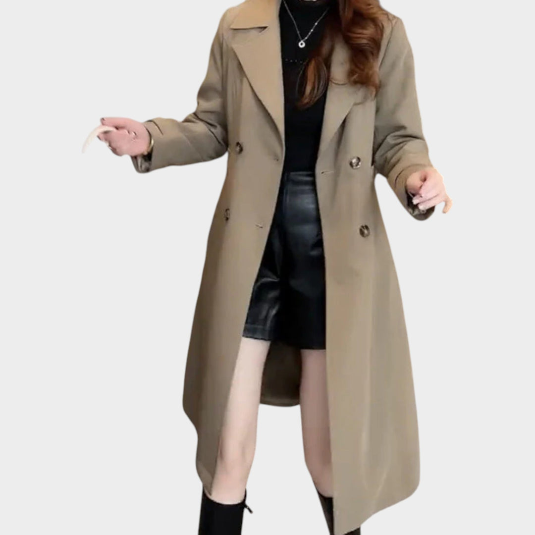 Double Breasted Long Trench Coat
