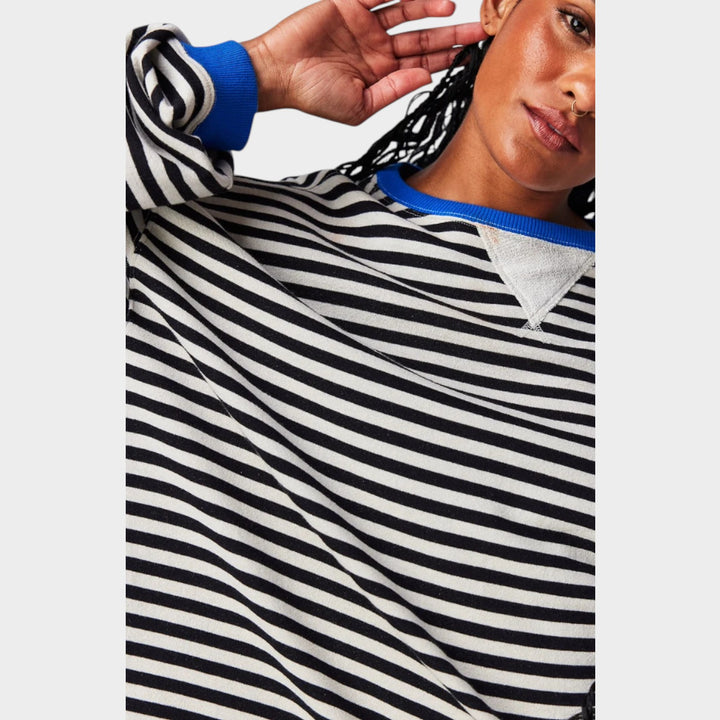 Striped Oversized Crew Neck Jumper