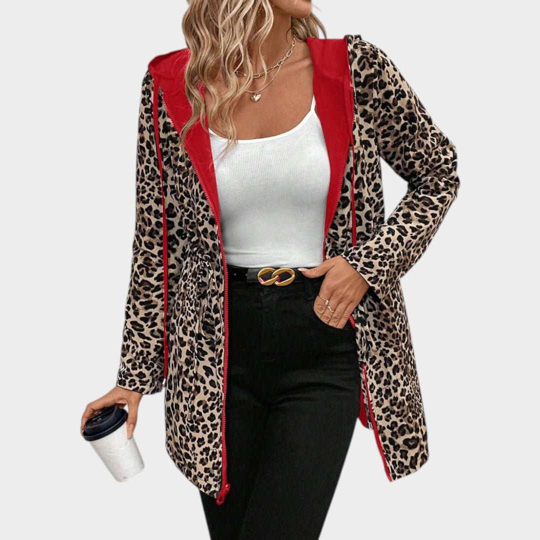 Leopard Lined Hooded Winter Coat
