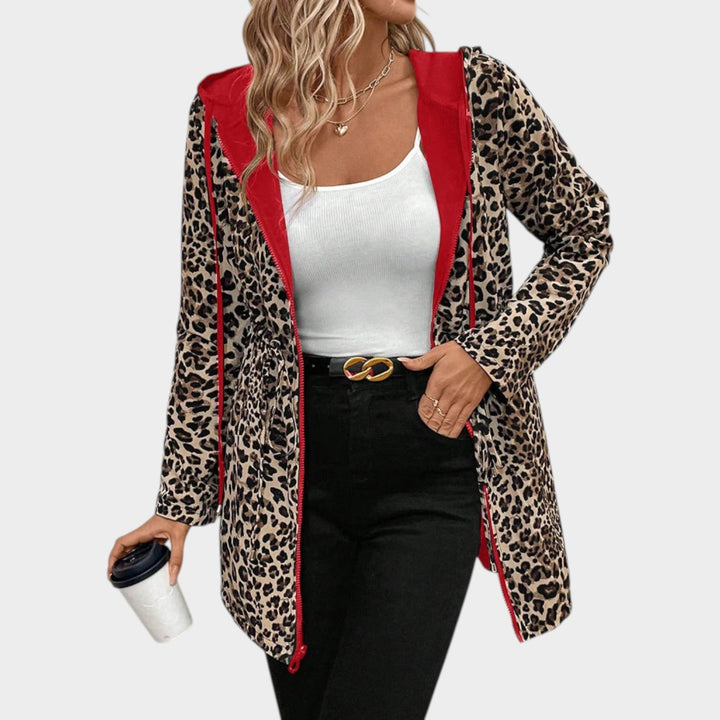 Leopard Lined Hooded Winter Coat