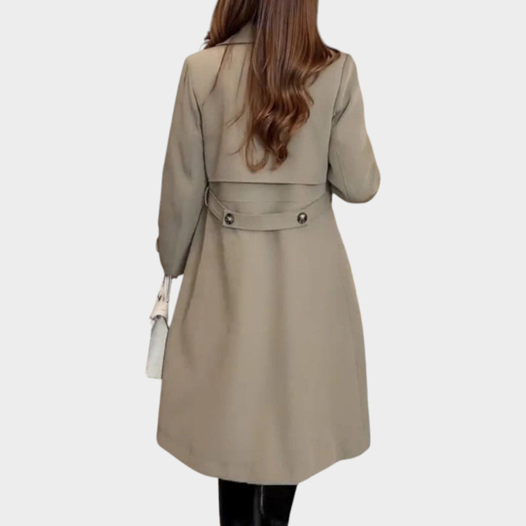 Double Breasted Long Trench Coat