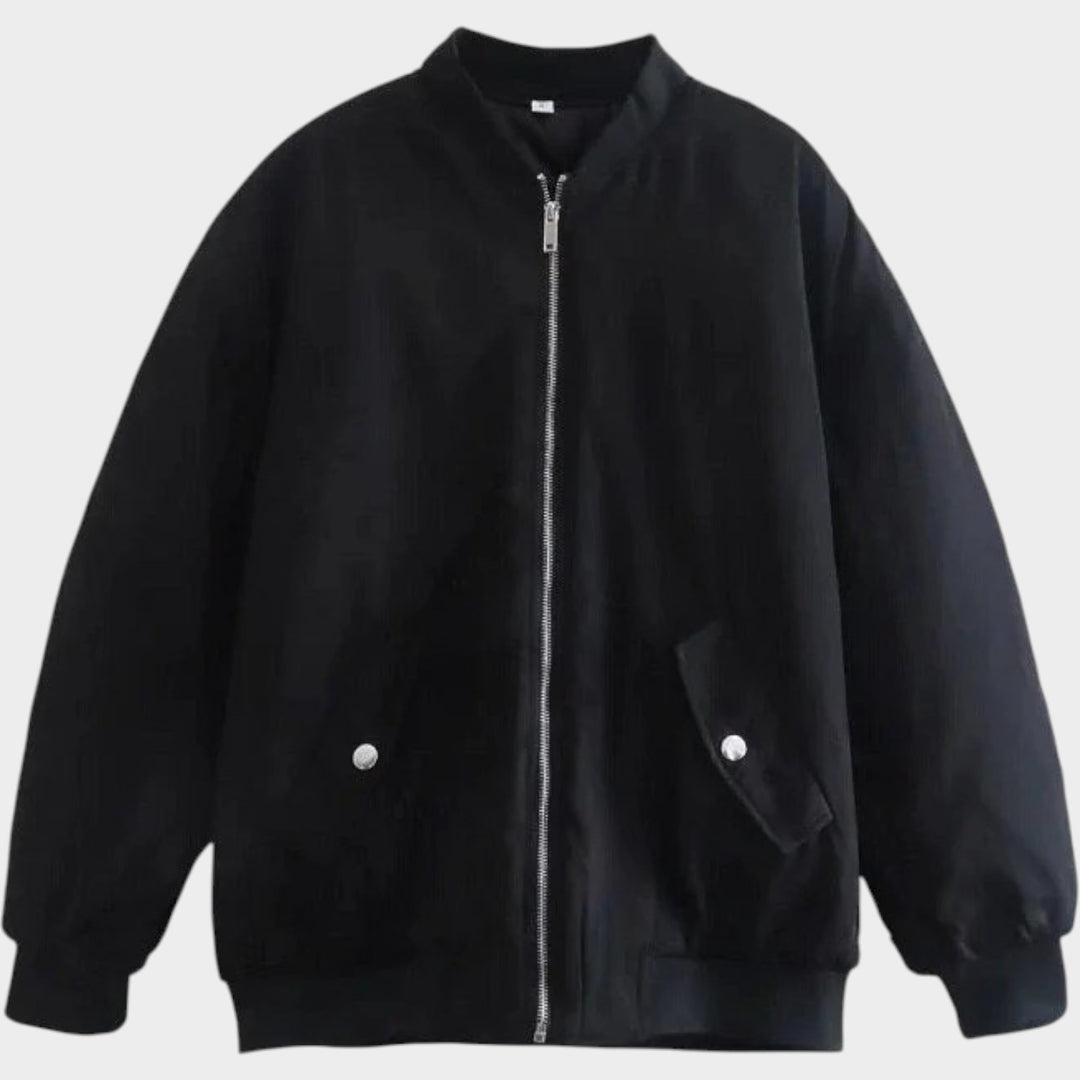 Oversized Zip Up  Bomber Jacket
