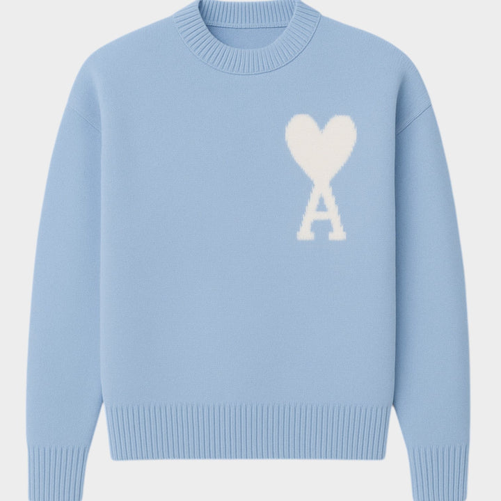 Heart Crew Neck Knitted Jumper