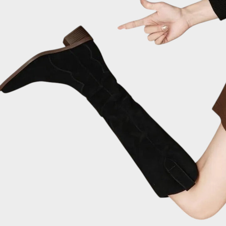 Knee High Western Block Heel Boots