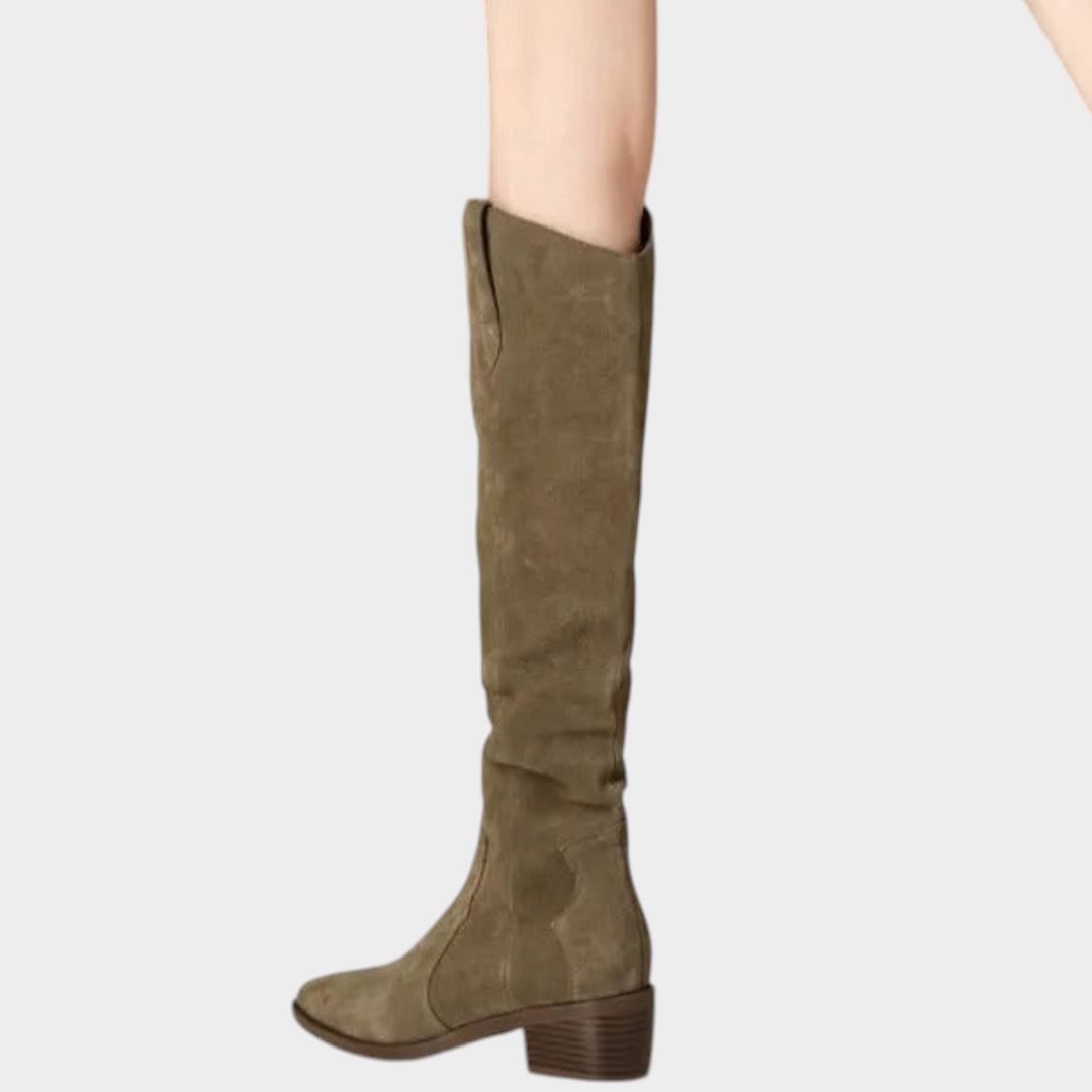 Knee High Western Block Heel Boots