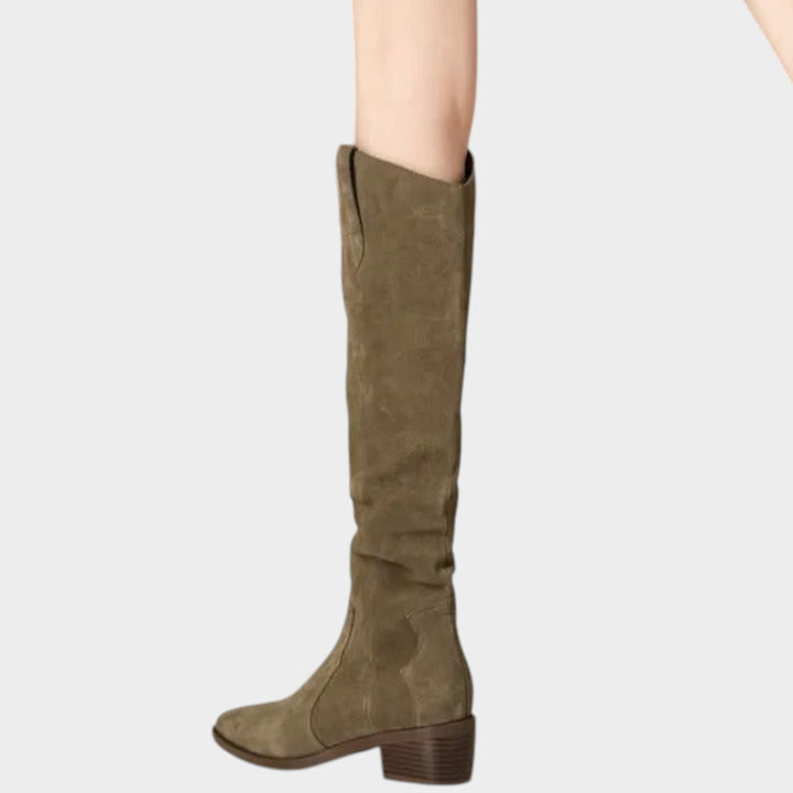Knee High Western Block Heel Boots