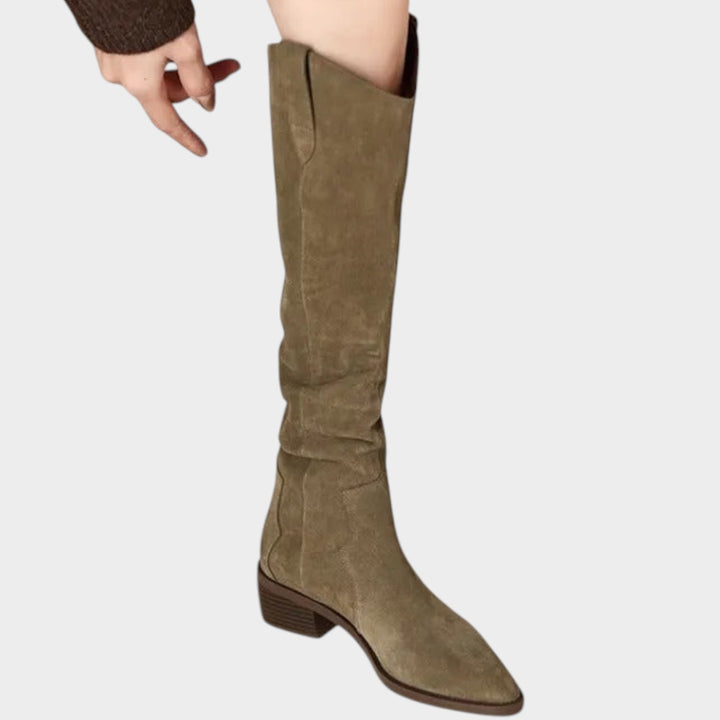 Knee High Western Block Heel Boots