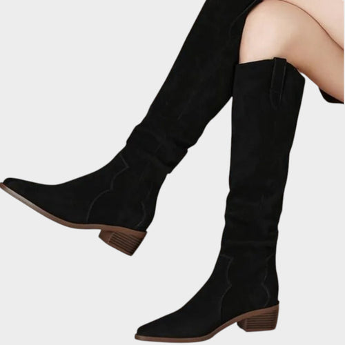 Knee High Western Block Heel Boots