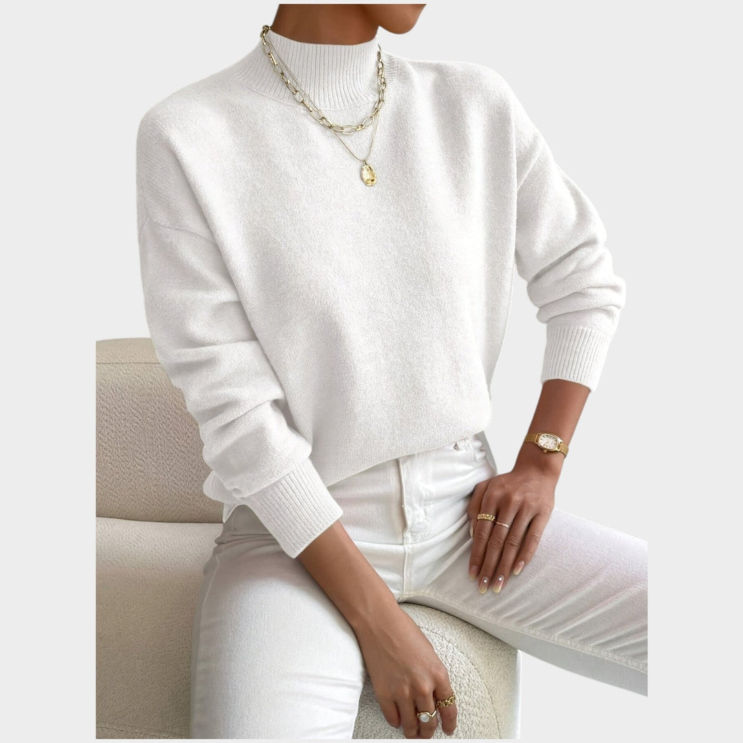 Mock Neck Soft Knitted Jumper