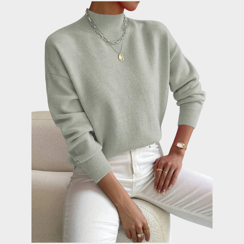 Mock Neck Soft Knitted Jumper
