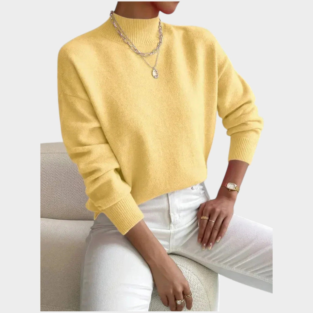 Mock Neck Soft Knitted Jumper