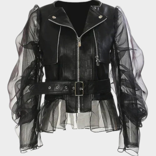 Leather Sheer Jacket