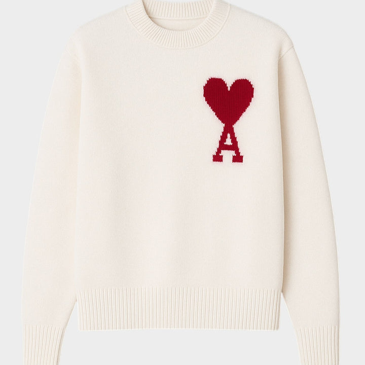 Heart Crew Neck Knitted Jumper